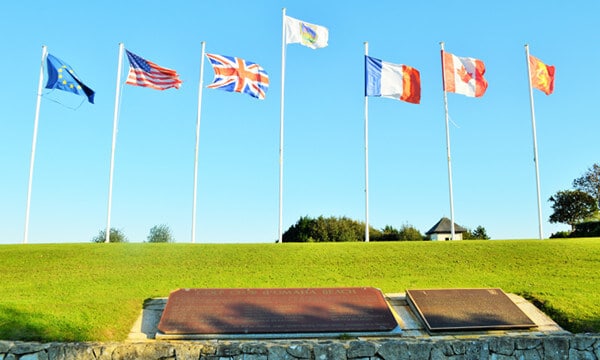 Flags at Omaha Beach Golf Club, one of 3 top golf courses