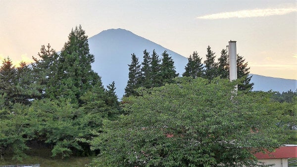 View of the mountain the night before climbing Mount Fuji