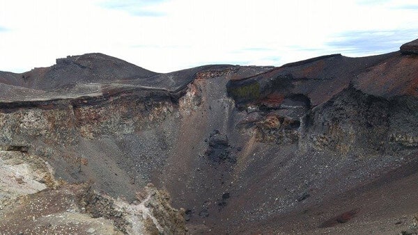 View into the Mount Fuji crater