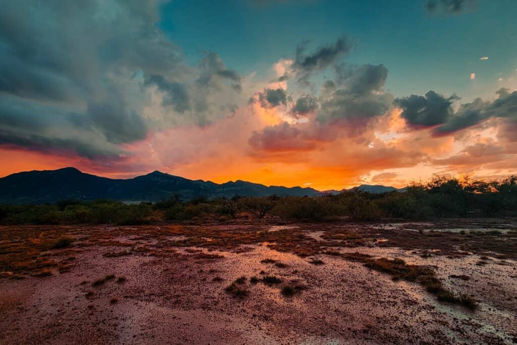 Sunset over mountains
