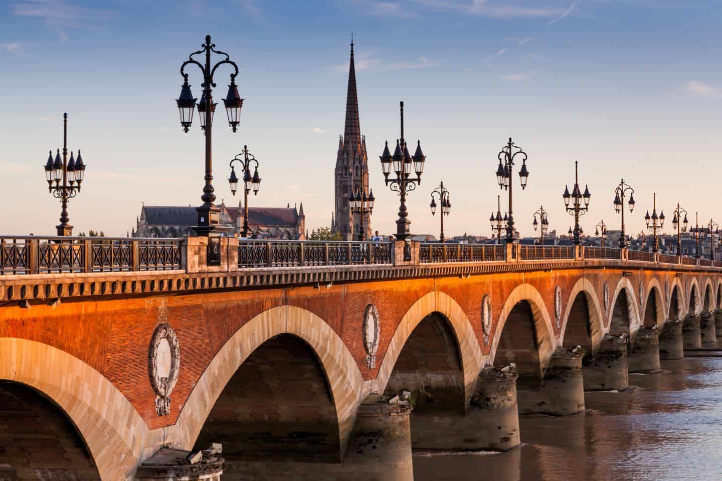 A stone bridge across a river 