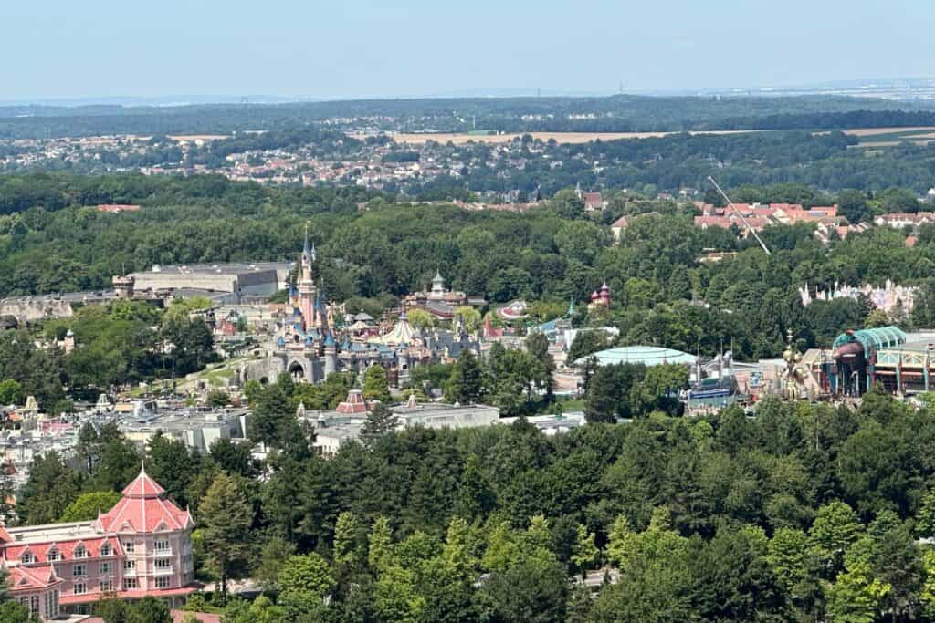 Aeriel view of Disneyland Paris
