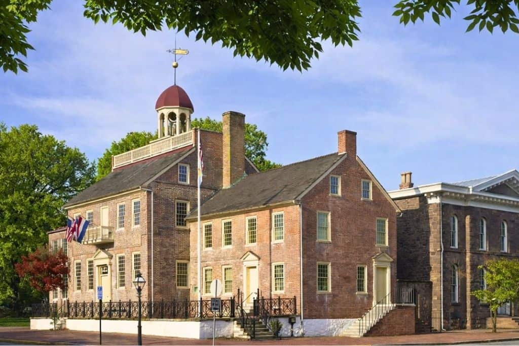 A colonial style stone building