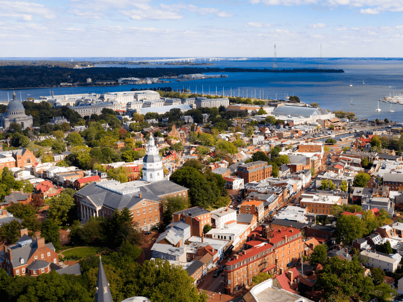 Aerial view of Annapolis, MD