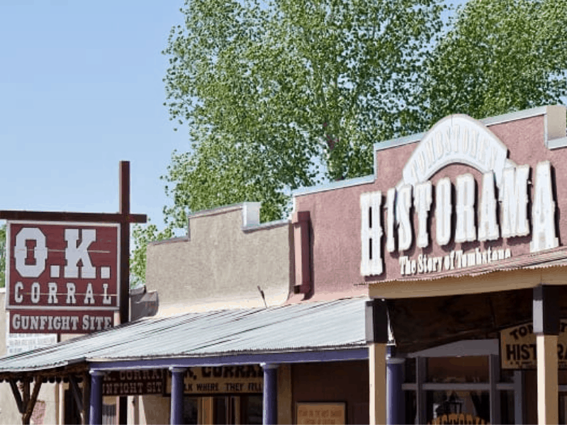An old-fashioned storefront that was the site of the OK Corral