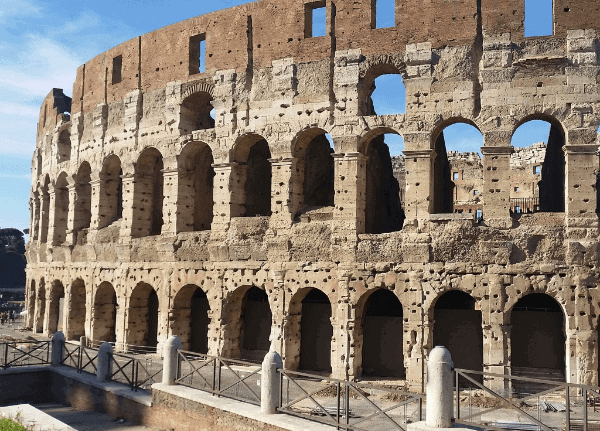 An outside wall of the Colusseum