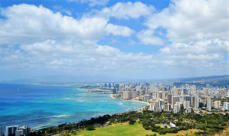 The Honolulu skyline - Hickam Space A