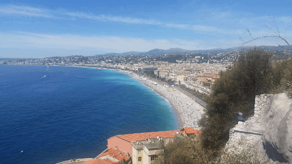 A stretch of beach along the French Riviera