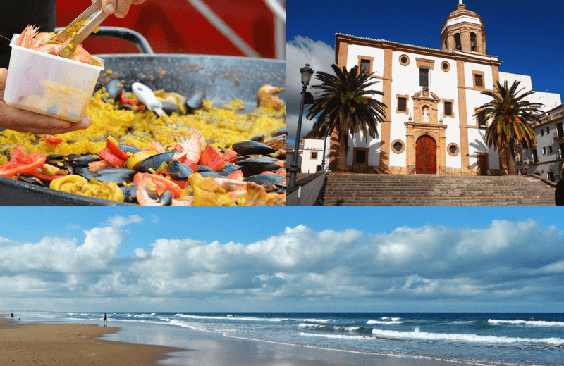 fly Space-A to the Rota, Spain naval base to find delicious paella and beautiful beaches.