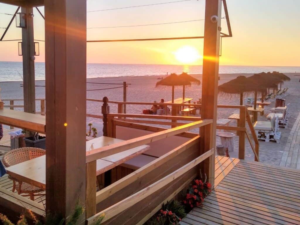 Sunset view from a beach bar