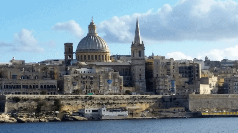 Skyline of the old seaside town of Valetta