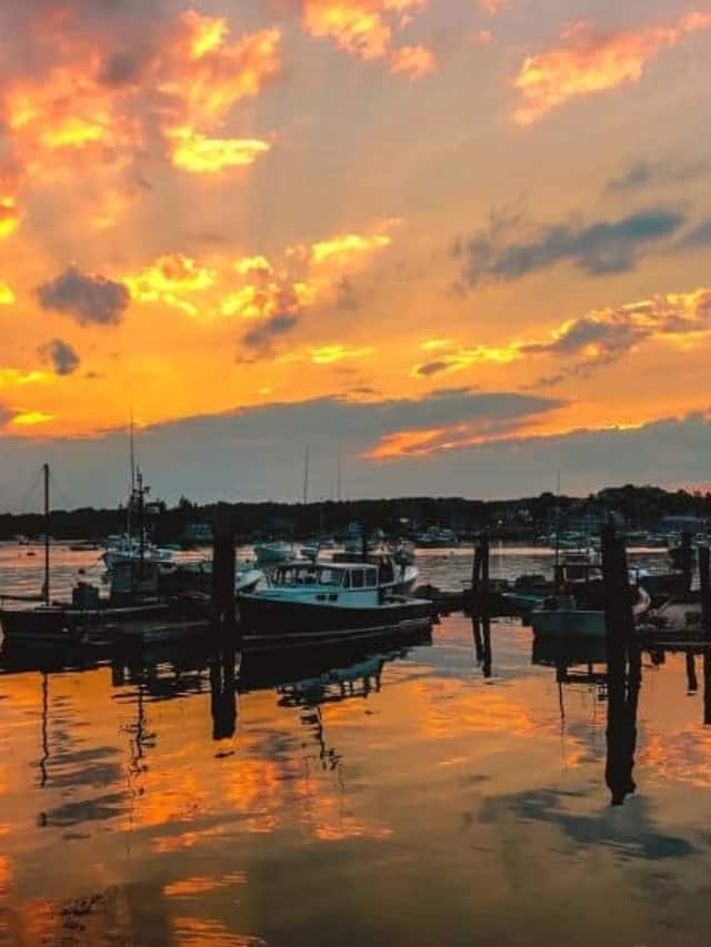 Sunset over Booth Bay Harbor, Maine