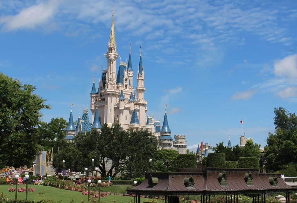 The famous white and blue Disney castle